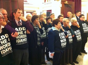 Add The Words Protest at Idaho Capitol 2-3-14